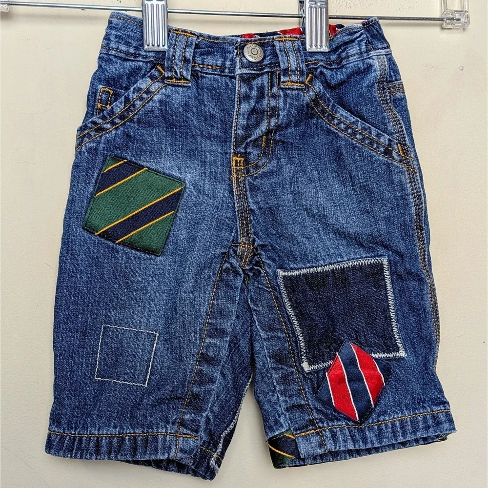 Vintage Baby Gap Patchwork Lined Blue Jeans Y2K 2004 Size 0-3 Months